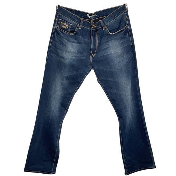 Pepe Jeans London Blue Bootcut Jeans Classic Fading Size US Waist 36 length 32 - Picture 4 of 8